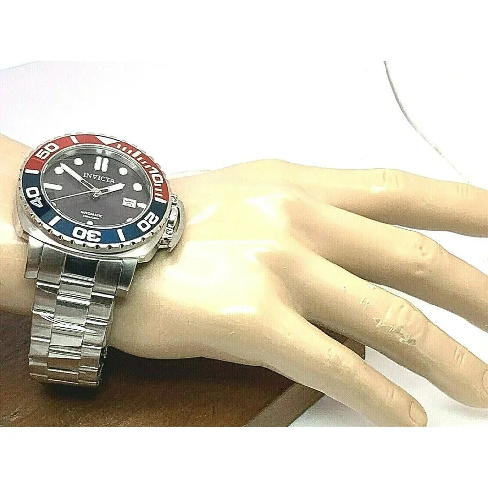 Invicta Men’s Automatic Dive Watch - Red & Blue Bezel, Black Dial